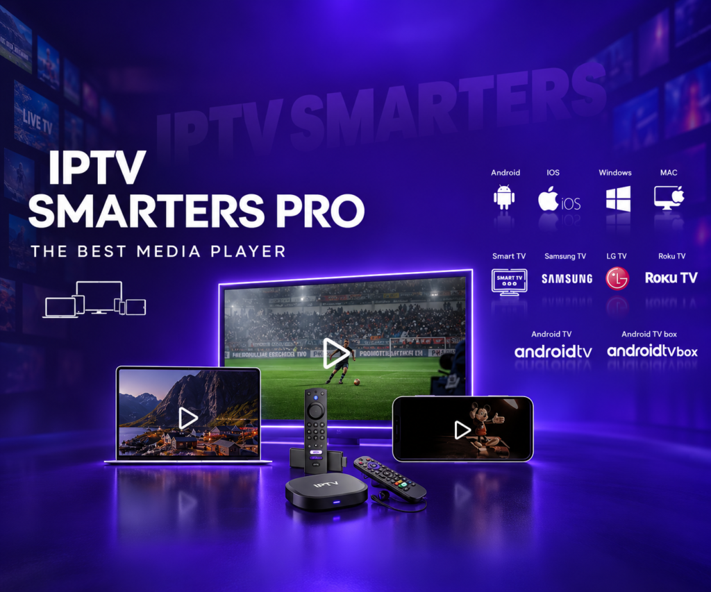 A TV showing live sport and a movie library, with 4K, TV guide and catch-up labels